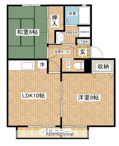 サンガーデン小川(2LDK/2階)の間取り写真