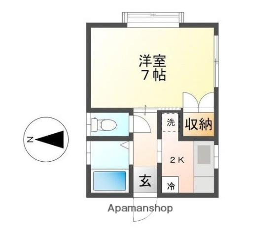 ぷちとまと(1K/1階)の間取り写真