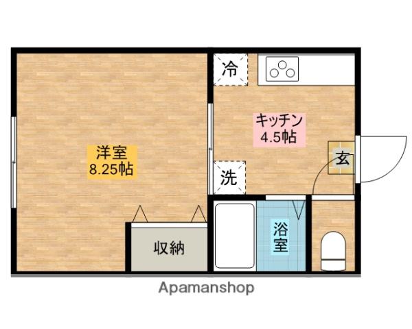 アイディール(1K/1階)の間取り写真