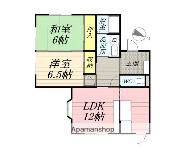 ビューラーロックヒル(2LDK/2階)の間取り写真