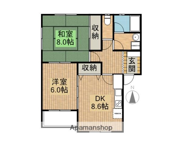 サニーサイドコート(2DK/3階)の間取り写真