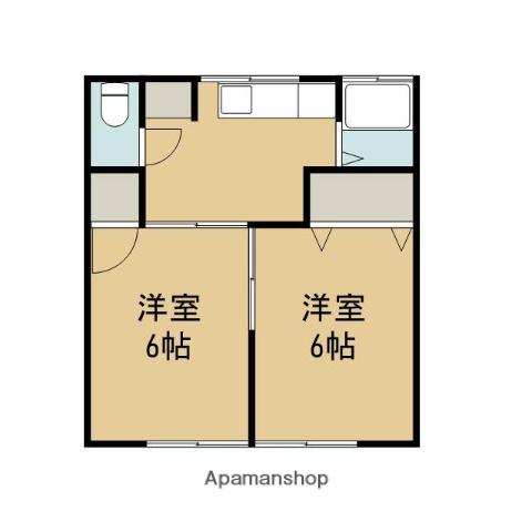 コーポ秋南(2K/2階)の間取り写真