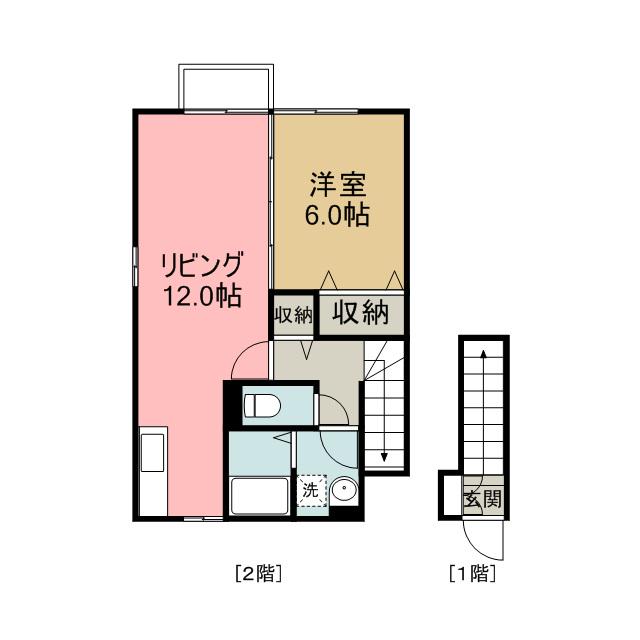グランモアKYOEI A(1LDK/2階)の間取り写真