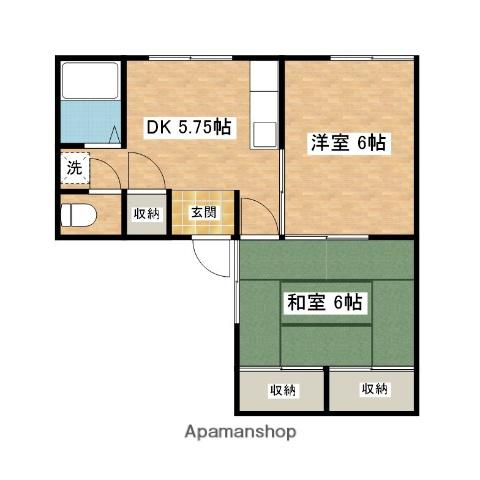 サンシャイン池田(2DK/2階)の間取り写真