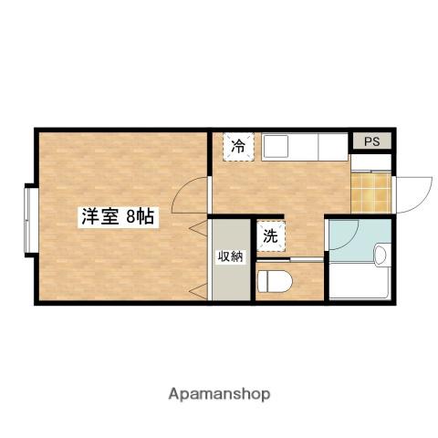 メゾンドペルルⅠ(1K/1階)の間取り写真