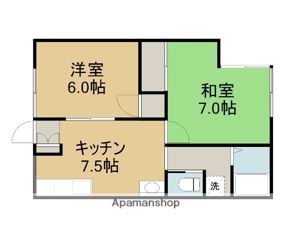 クレセントハウスくらべ(2DK/1階)の間取り写真