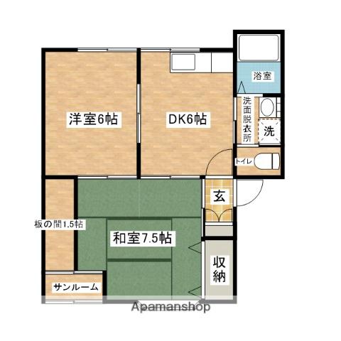 アーバンティ加賀屋Ⅱ(2DK/1階)の間取り写真