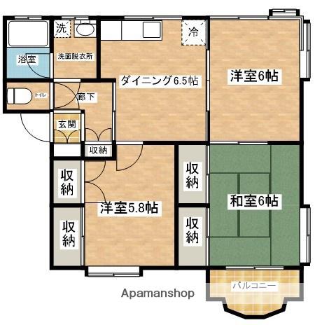 グリーンハイツ(3DK/2階)の間取り写真