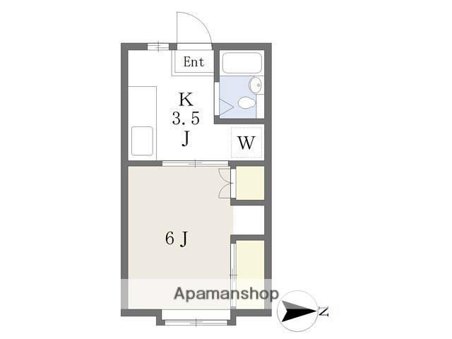 ロイヤル城東(1K/2階)の間取り写真
