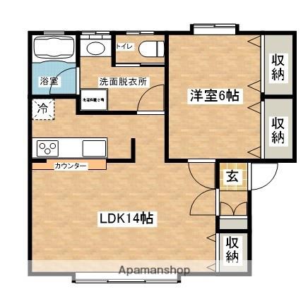コーポ鎌田Ⅰ(1LDK/2階)の間取り写真