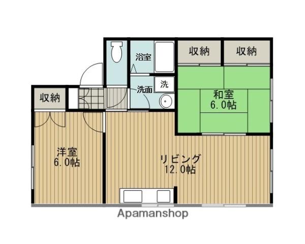 ジョイハウス蓮沼A(2LDK/2階)の間取り写真