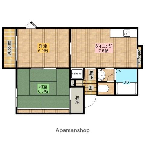 フェアステージ新城(2DK/2階)の間取り写真