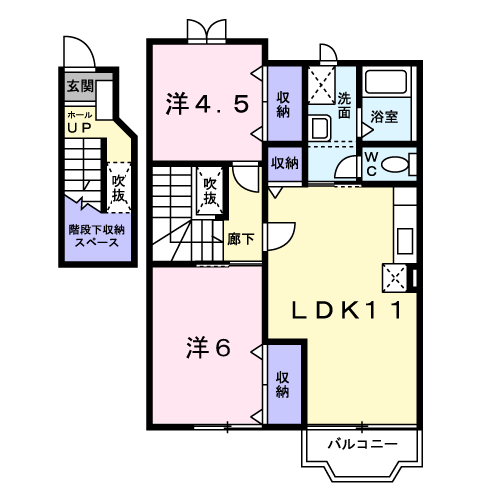 ISMⅠ(2LDK/2階)の間取り写真