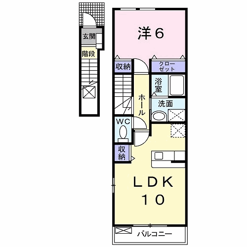 ブルス・ハープⅠ(1LDK/2階)の間取り写真