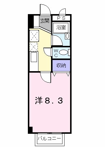 SUNRISE21(1K/2階)の間取り写真