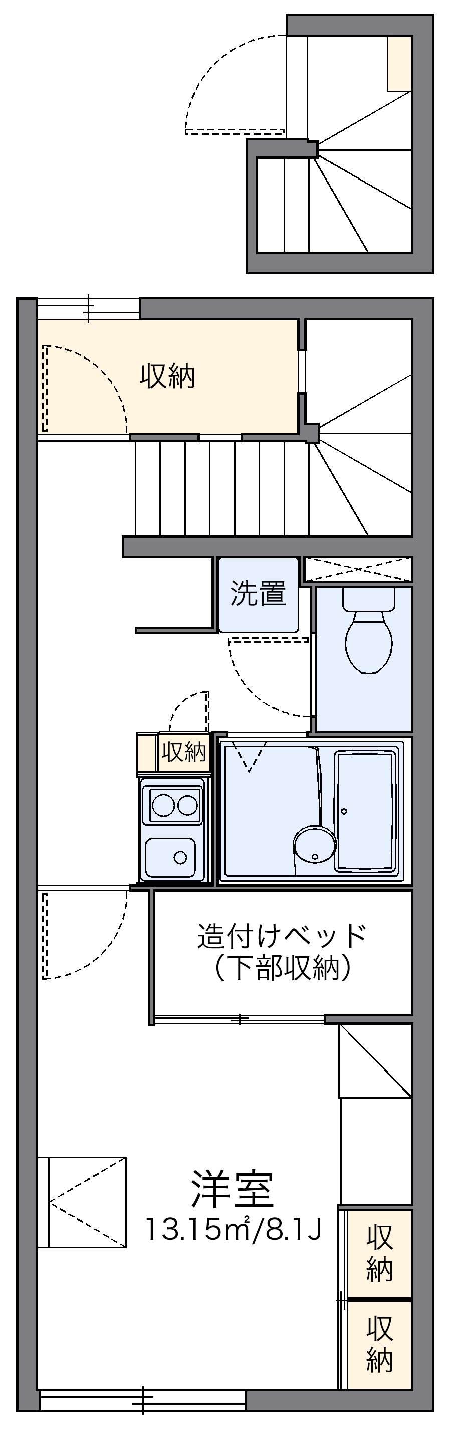 レオパレス玉川(1K/2階)の間取り写真