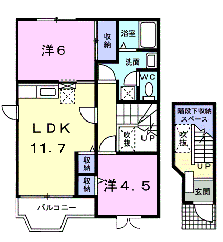 クレストールZEN(2LDK/2階)の間取り写真