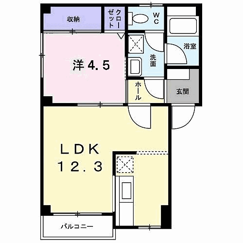 フオレスタ(1LDK/2階)の間取り写真