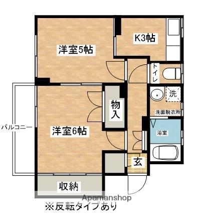 PRESIDENT土崎港(2K/2階)の間取り写真