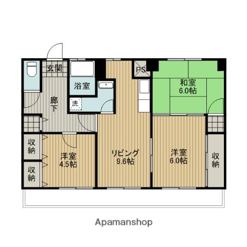 PRESIDENT 保戸野学園通(3DK/2階)の間取り写真