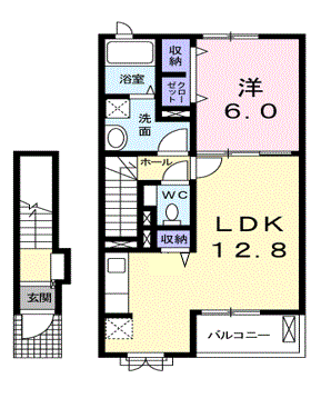 サンガーデンSⅡ(1LDK/2階)の間取り写真