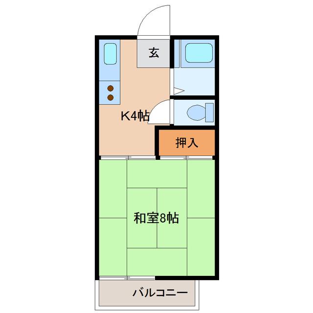 コーポ吉田(1K/2階)の間取り写真