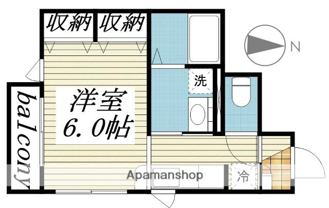 ヴィスティージュ(1K/1階)の間取り写真