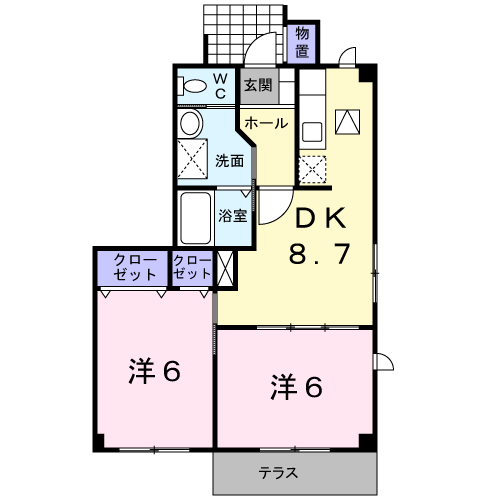 コンフォートHONDA(2DK/1階)の間取り写真