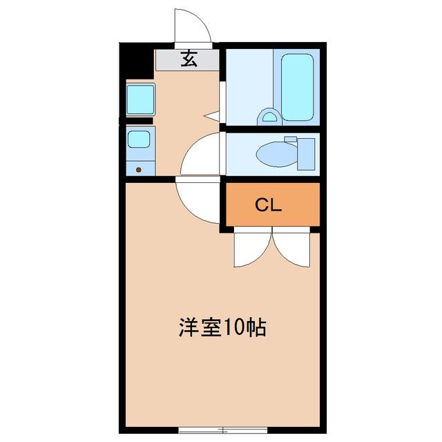 多賀城イーストB棟(1K/1階)の間取り写真