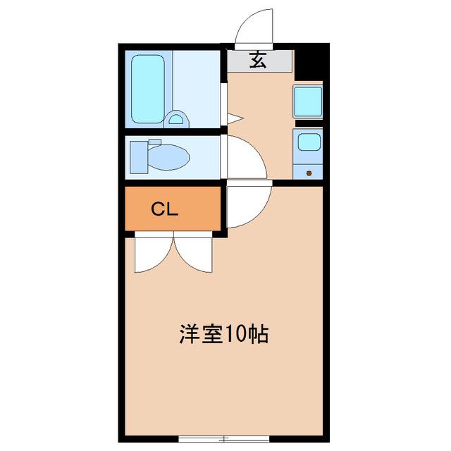 多賀城イーストB棟(1K/2階)の間取り写真