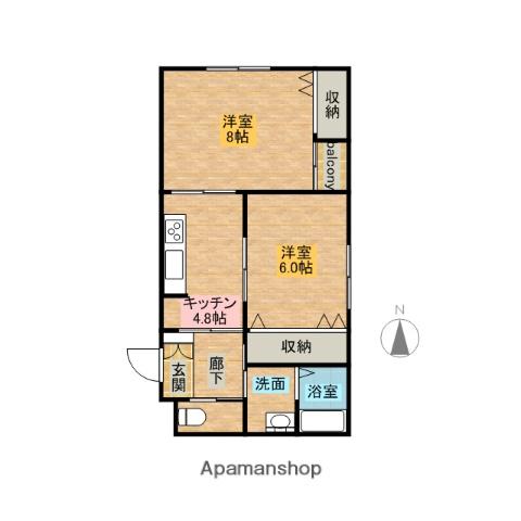 サンフレッチェ泉(2K/2階)の間取り写真