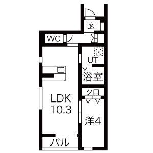 CASA ETERNO(1LDK/1階)の間取り写真