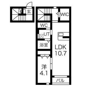 アルトゥーラA&W(1LDK/2階)の間取り写真