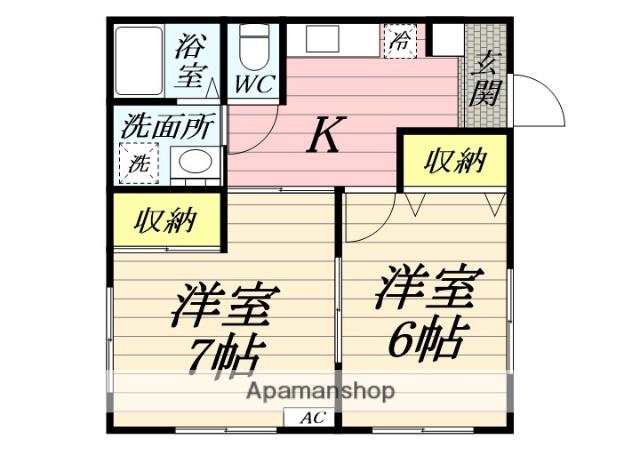 ジュランディイズミ(2K/1階)の間取り写真