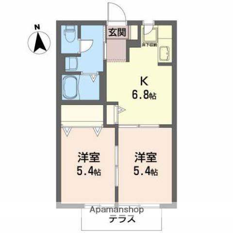 グランメール(2DK/1階)の間取り写真