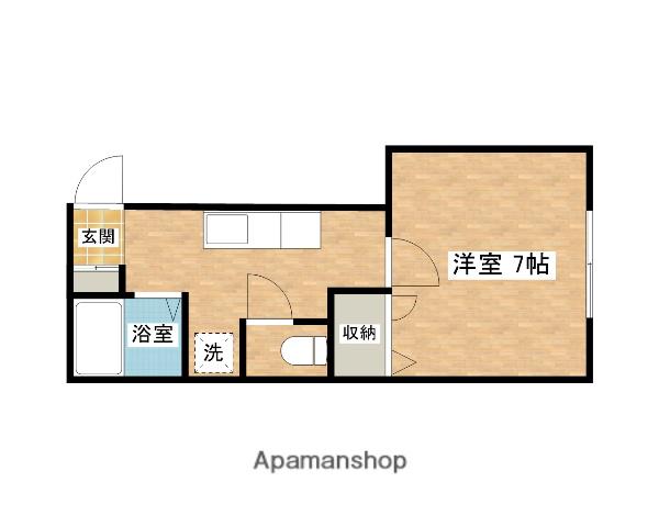 アーバンハイツ新屋駅前E(1K/1階)の間取り写真