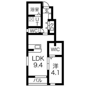 C.COURT(1LDK/1階)の間取り写真