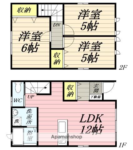 北上線 横手駅 徒歩10分 2階建 築6年(3LDK)の間取り写真