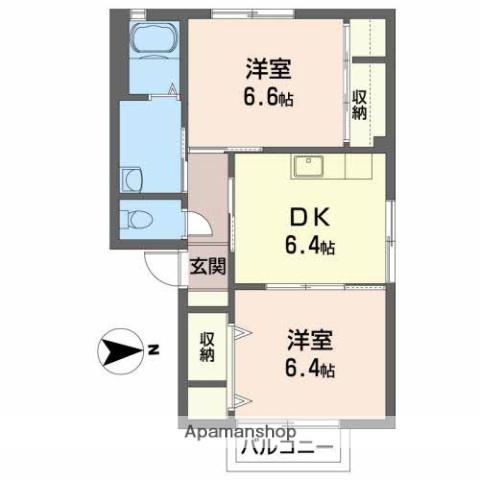 ラフォーレ(2DK/2階)の間取り写真