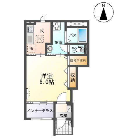 イーストコーポⅡ(1K/1階)の間取り写真