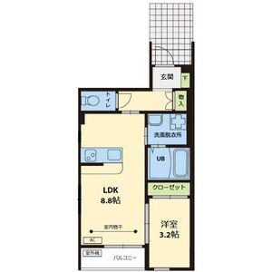 MIYABI(1LDK/1階)の間取り写真