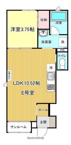 CLAUDIA Ⅱ(1LDK/1階)の間取り写真