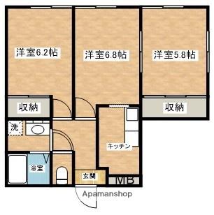 サンタフェⅡ(3K/2階)の間取り写真