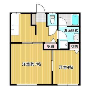 フラワーハイツ(2DK/1階)の間取り写真