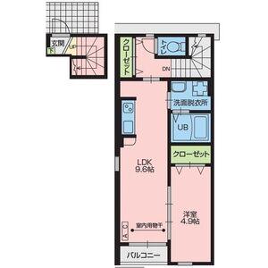 ランコントルⅥ(1LDK/2階)の間取り写真