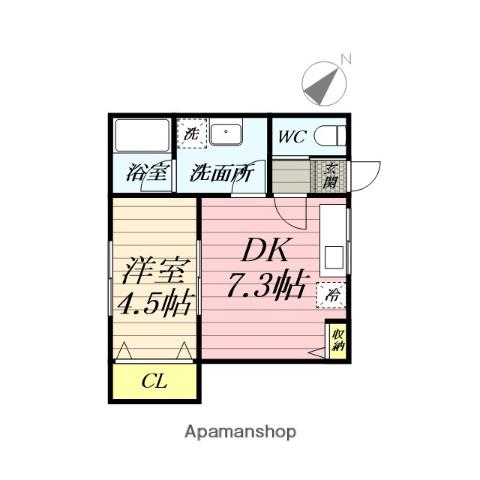 ノックス川口(1DK/1階)の間取り写真