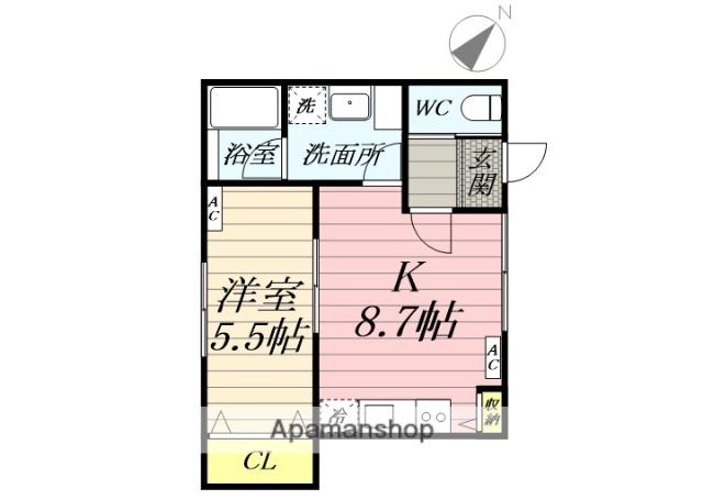 ノックス川口(1LDK/1階)の間取り写真