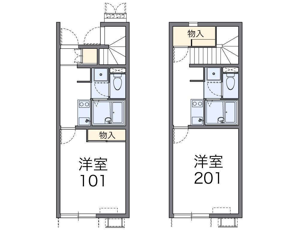 レオネクストRYUSEI(1K/2階)の間取り写真