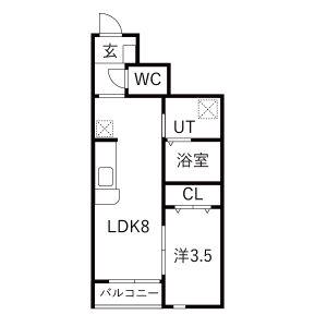 SOLEIL MARE (1LDK/1階)の間取り写真