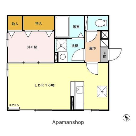 CEST SI BON 保戸野(1LDK/1階)の間取り写真